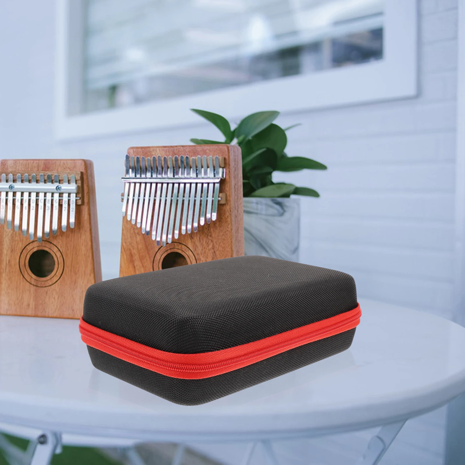 

2pcs Eva Finger Piano Storage Box Thumb Piano Case Handheld Organizing Bag Shockproof Instrument Container Durable Microphone