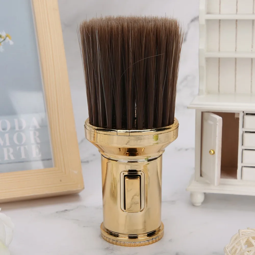 Soft Bristle Multifunctional Broken Hair Sweep Brush Gold Color Light Hair Brush Neck Duster Brush Multipurpose Professional