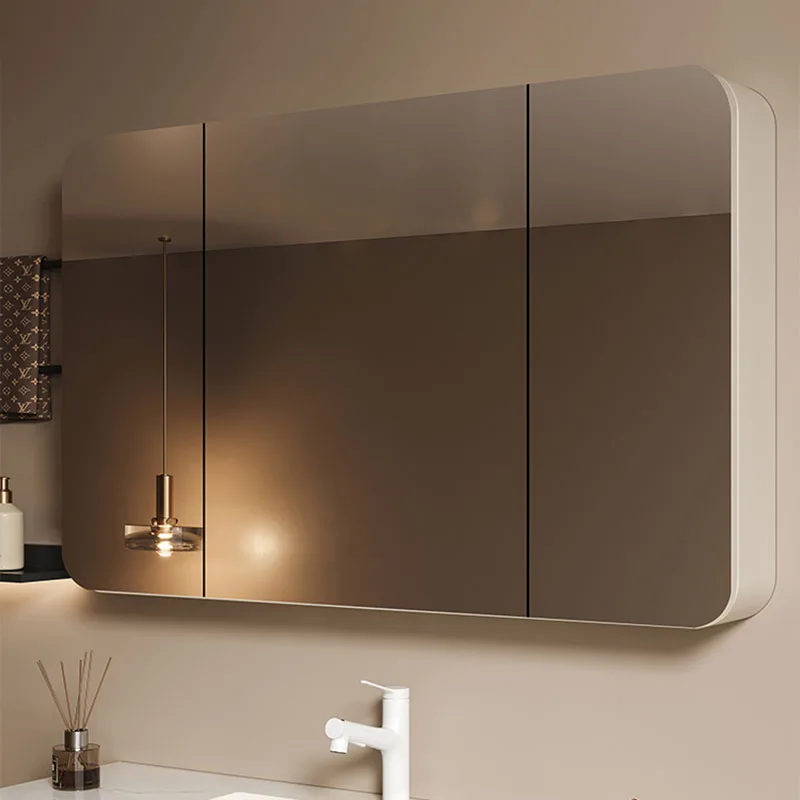 Support de Rangement pour Miroir de Douche, Meuble Mural Intelligent en Polyester
