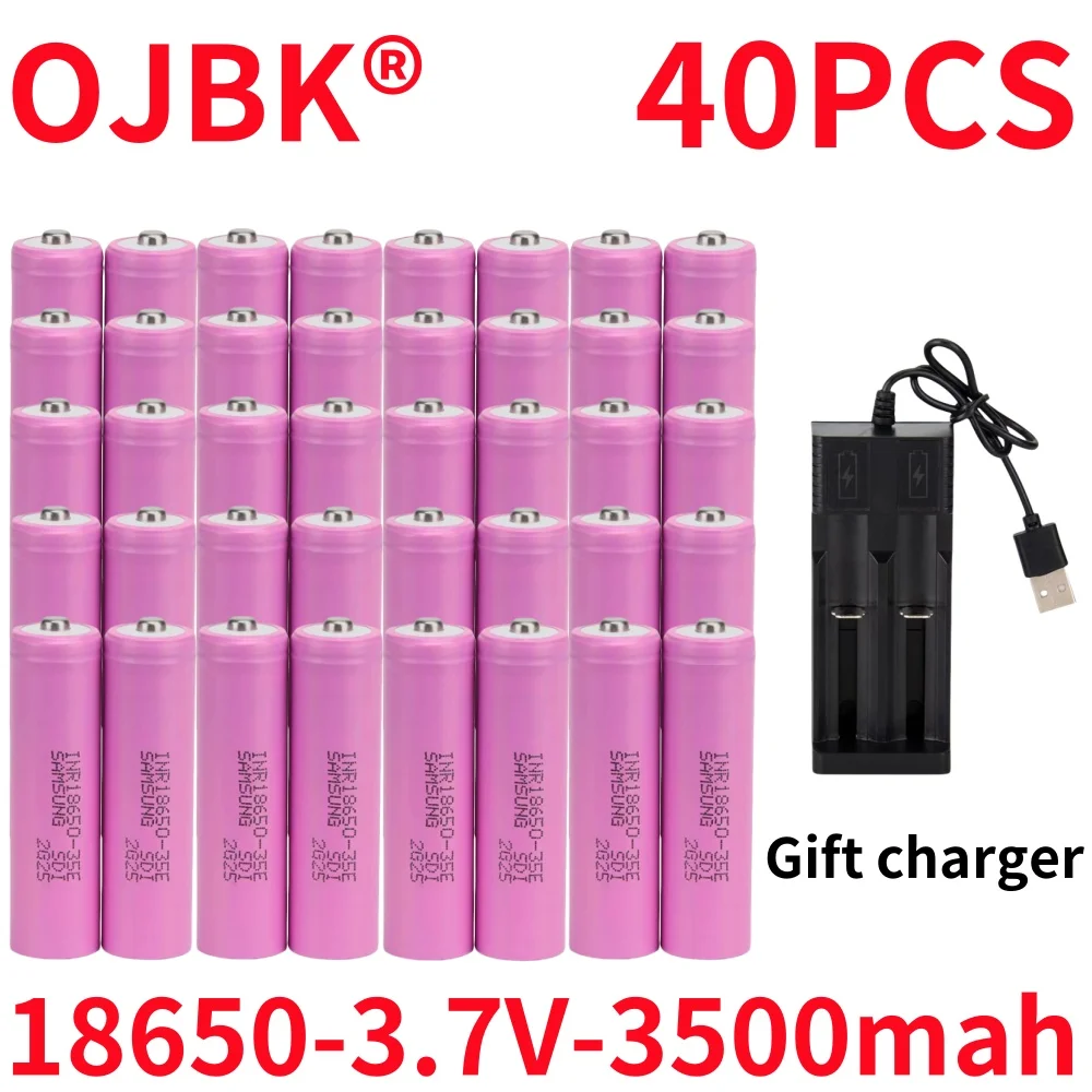 100% New Original For 18650 3500mAh 20A discharge INR18650 35E 3500mAh 18650 battery Li-ion 3.7v rechargable Battery