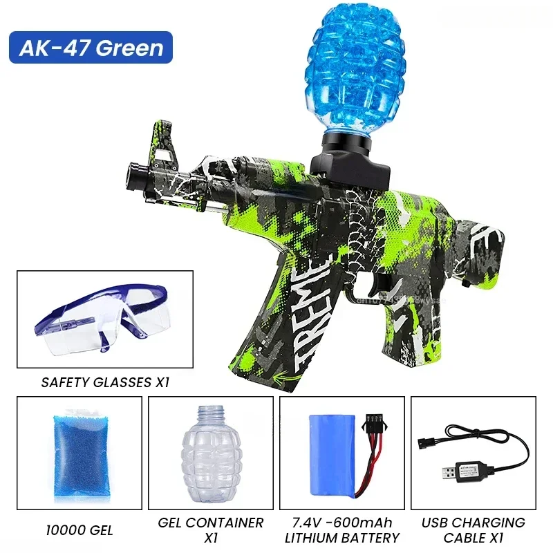 Electric gel gun kids toys, water balloons, airbrush guns, CS combat, outdoor games, Airsoft fake gun toys, AK-47