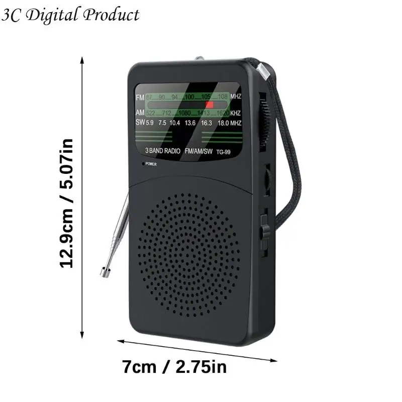 Los sintonizadores sensibilidad sensibilidad portátil FM FM SW para usuario iluminan luz Light