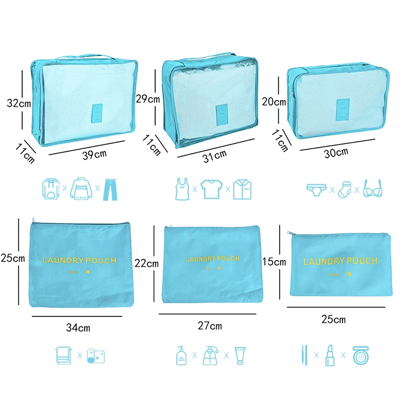 NONE 7/6 stücke Reise Lagerung Tasche Große Kapazität Koffer Lagerung Gepäck Kleidung Sortierung Organizer Set Beutel Fall Schuhe Verpackung Cube 4