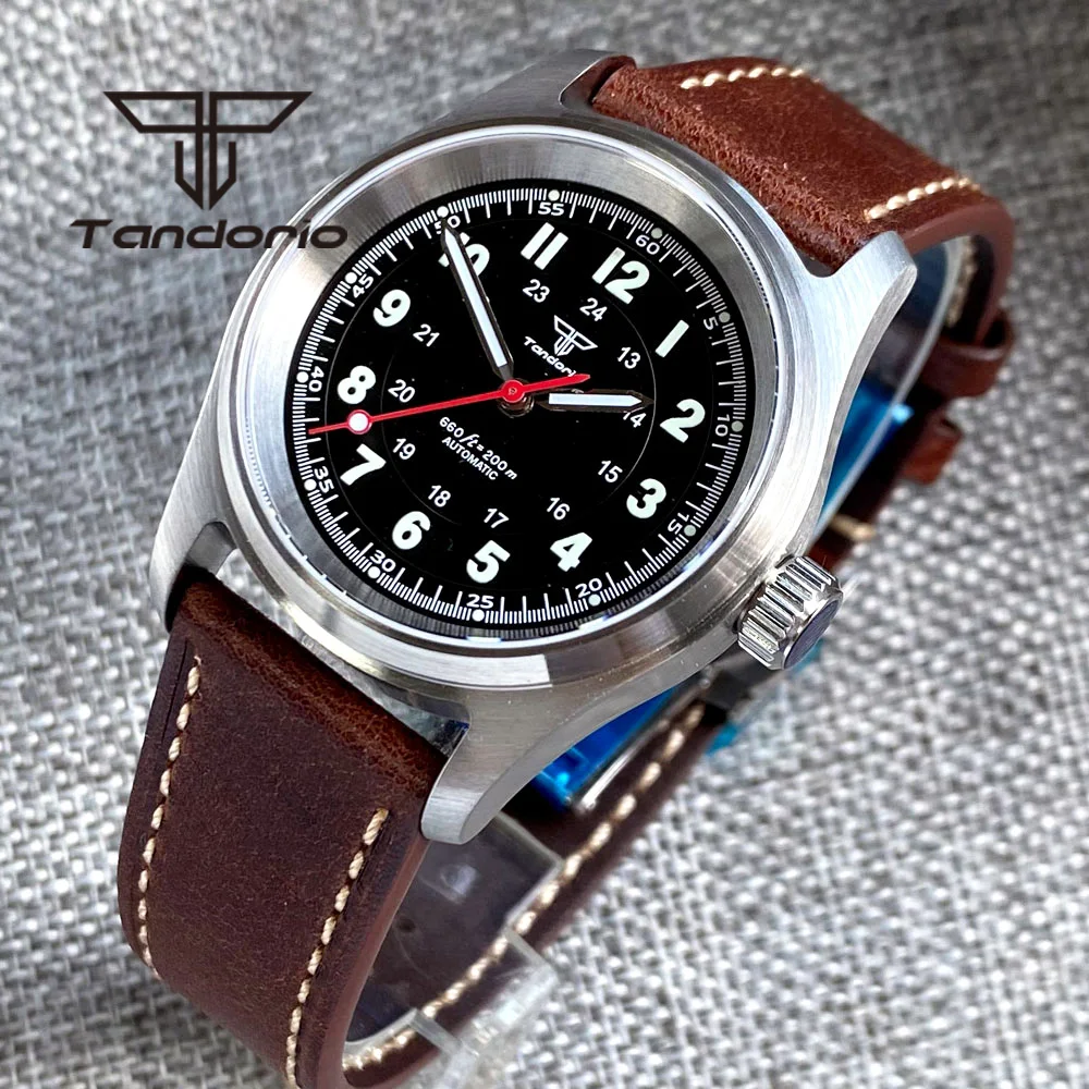Tandorio 36 mm modische 20BAR automatische Tauchfliegeruhr für Herren und Damen NH35/PT5000/Miyota8215 Movt Saphir-Armbanduhr, grüne Lume – Detail 18