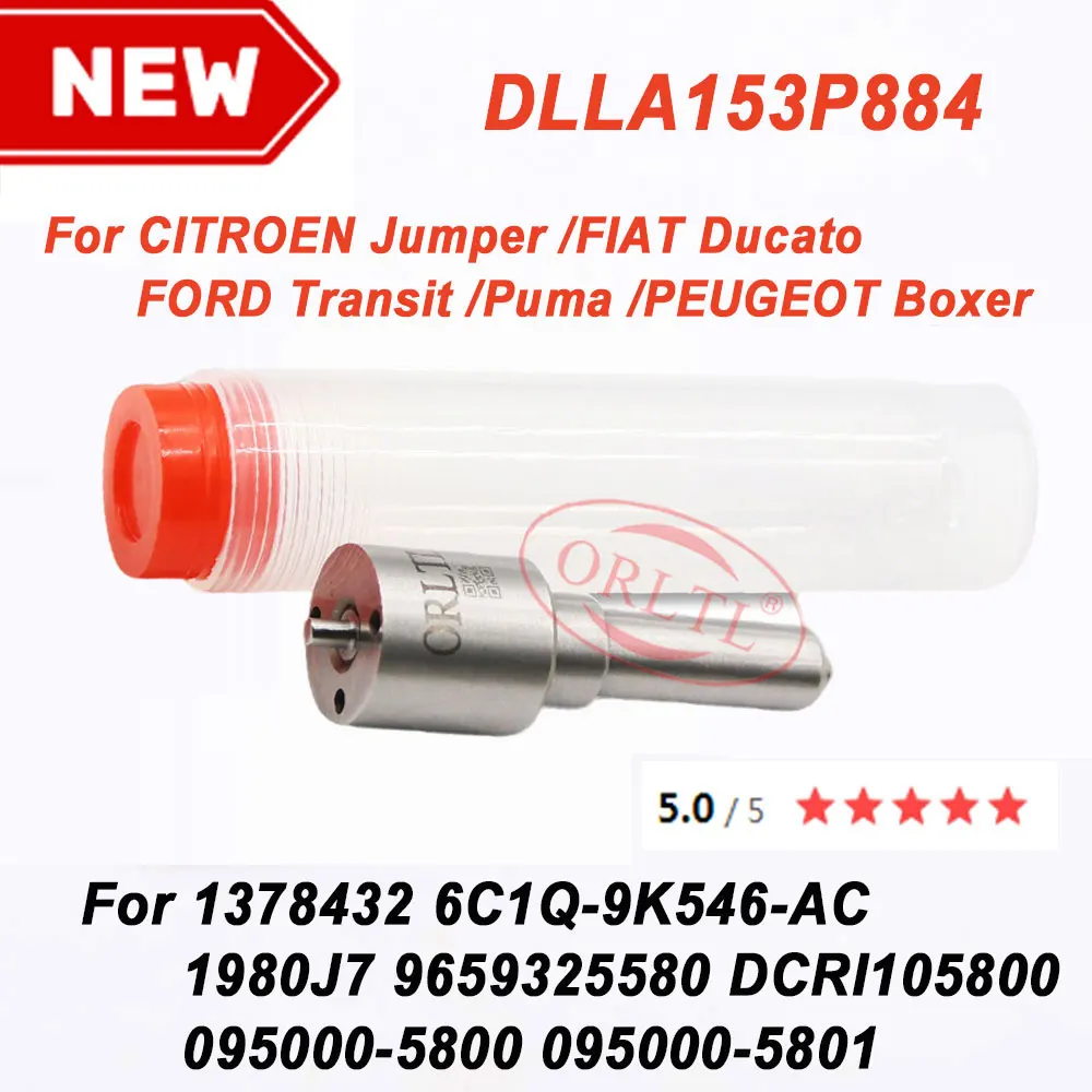 

DLLA153P884 New Diesel Injector Nozzle For FORD CITROEN Jumper 1378432 6C1Q-9K546-AC 1980J7 9659325580 DCRI105800 095000-5800