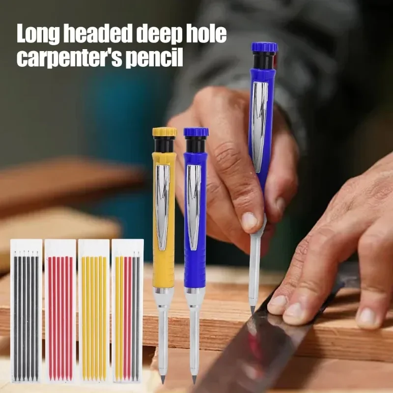 2.8mm Solid Carpenter Mechanical Penci with Sharpener Multi-purpose Metal Perforating Pencil For Woodworking Deep Hole Pencils