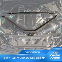 Dry Carbon Fiber Engine Bonnet Hood Engine Strut Brace Tower Bar For 21-2023 BMW G80 M3 G82 G83 M4 Hood Engine Tripod