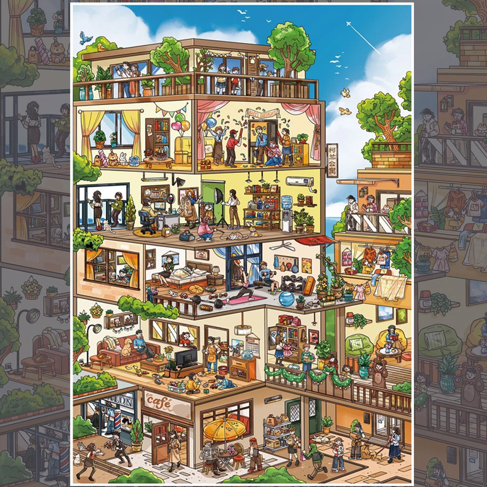 Kawaii Home Life 3D Scene Stickers Large Size DIY Landscape Stickers Scrapbook Stickers Photo Frame Deco Children gifts view 3