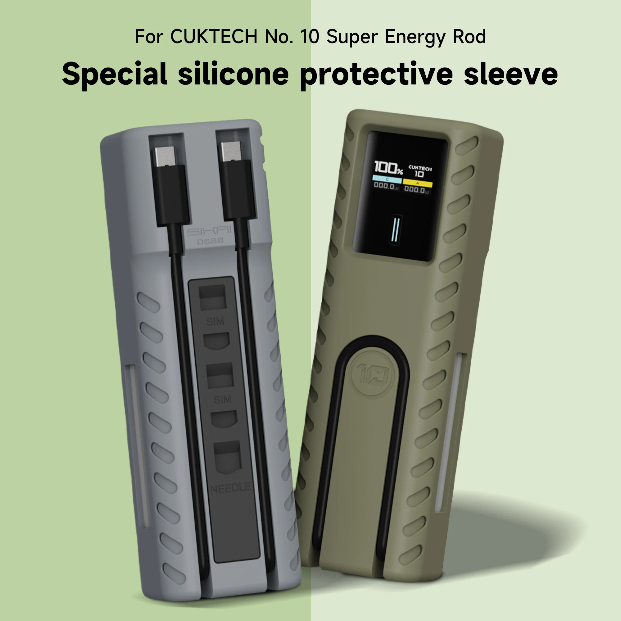 Силиконовые чехлы Защитный чехол Power Bank для CUKTECH No. 10 Зарядное устройство, кабель для зарядки данных, 0,5 м, сумка для хранения SIM-карты, IF PIN-слот