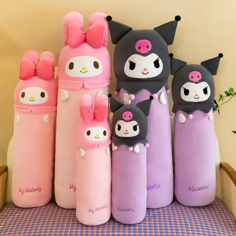 

Sanrio плюшевая анимэ кукла Kuromi полосатая кукла подушка милая девочка детская игрушка кавайная Спящая кукла заполняющая плюшевая подушка подарок Лидер продаж