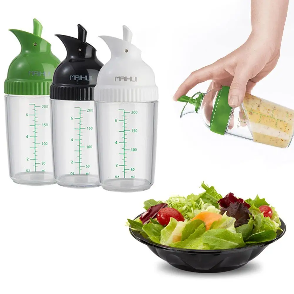 200ml Salat Dressing Shaker Tasse Universal manuelle Saucen Mixer Küchen helfer Salat auslaufs ichere Behälter Flasche