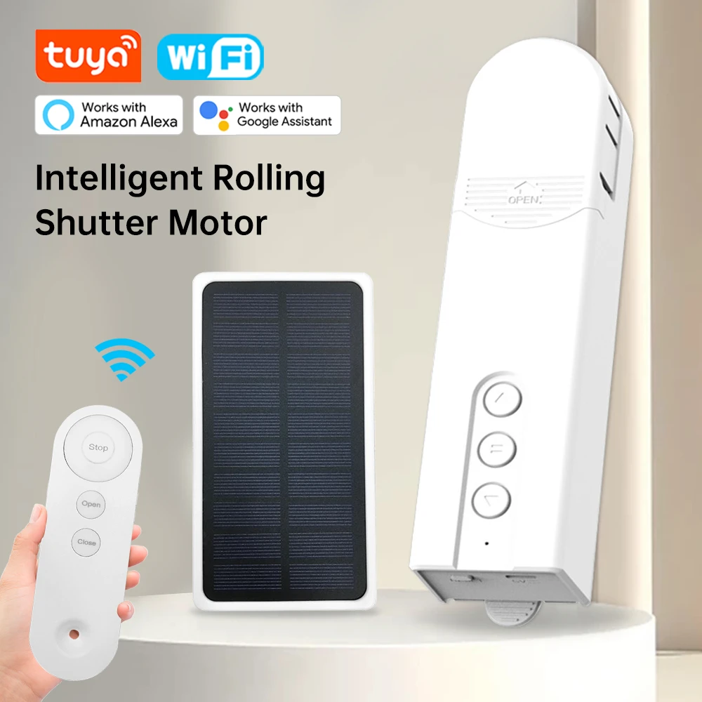 Wifi Tuya Smart Motorized Chain Electric Curtain Motor DIY Roller Blinds Shade Shutter Drive RF Remote APP voice remote control