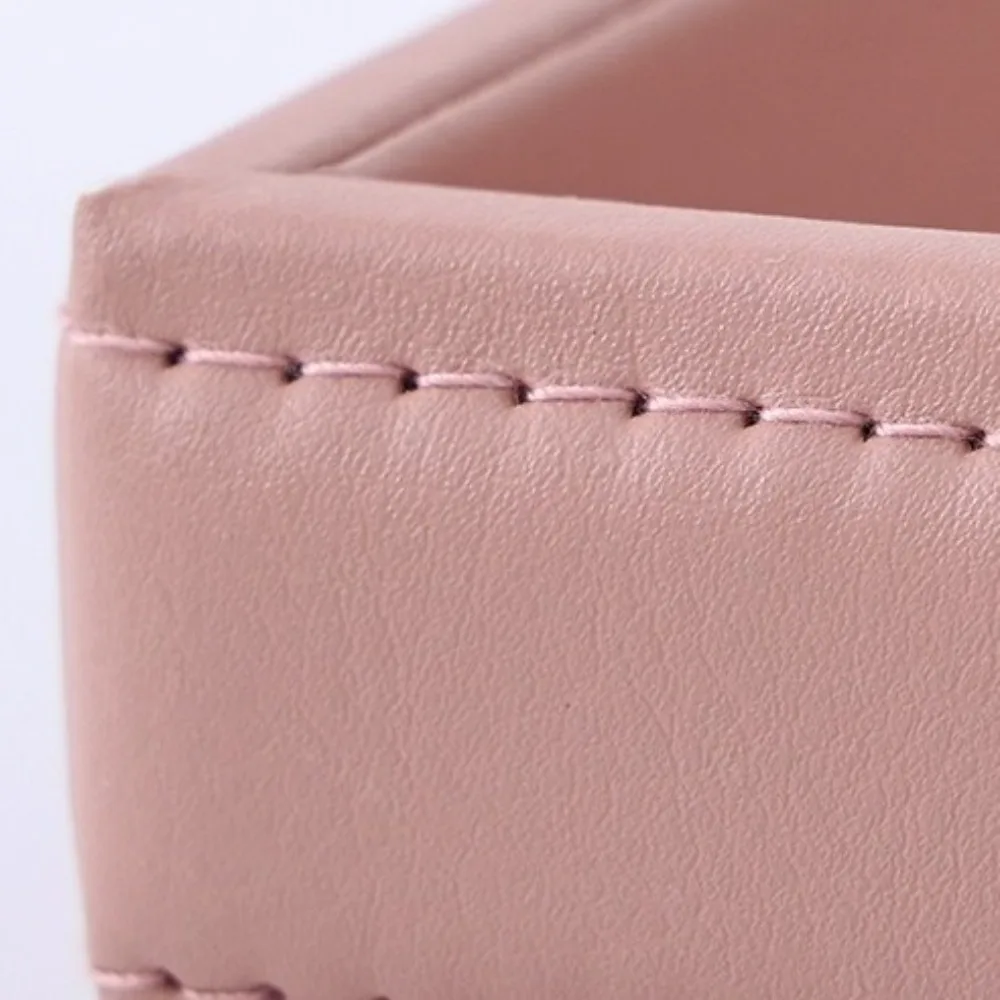 

Скандинавский настольный лоток для хранения, кожаный квадратный ящик для хранения ювелирных изделий, элегантный многофункциональный декоративный туалетный столик для гостиной