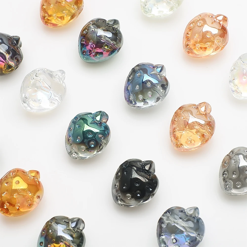 10 قطعة الخرز الزجاجي الأوجه 13x16 مللي متر كريستال الفراولة المعلقات الحرف لصنع المجوهرات لوازم قلادة أساور أقراط DIY بها بنفسك #4
