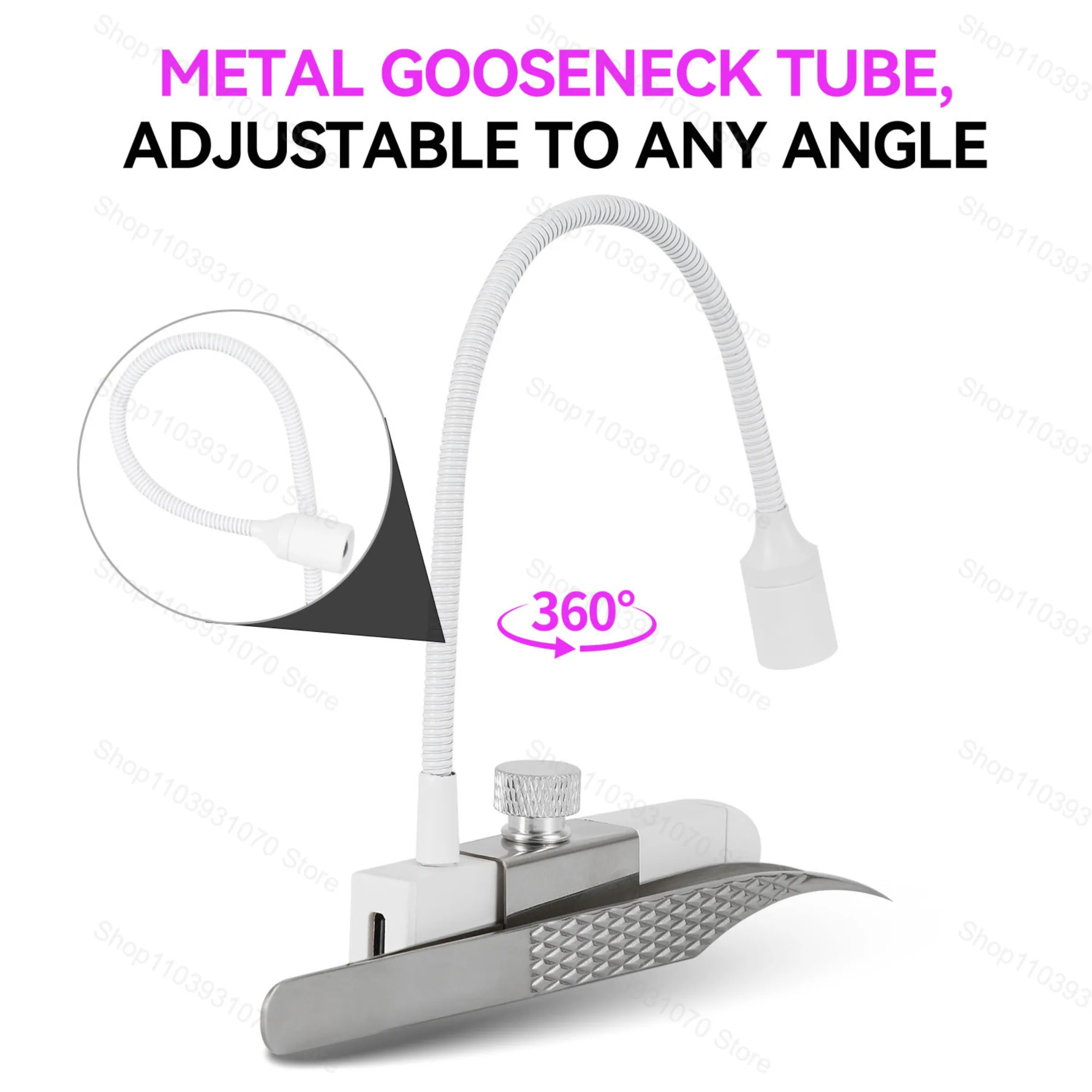 Pince à épiler portative lampe à LED pince à cils à durcissement rapide colle UV pour ongles Gel colle à cils avec pédale adaptée