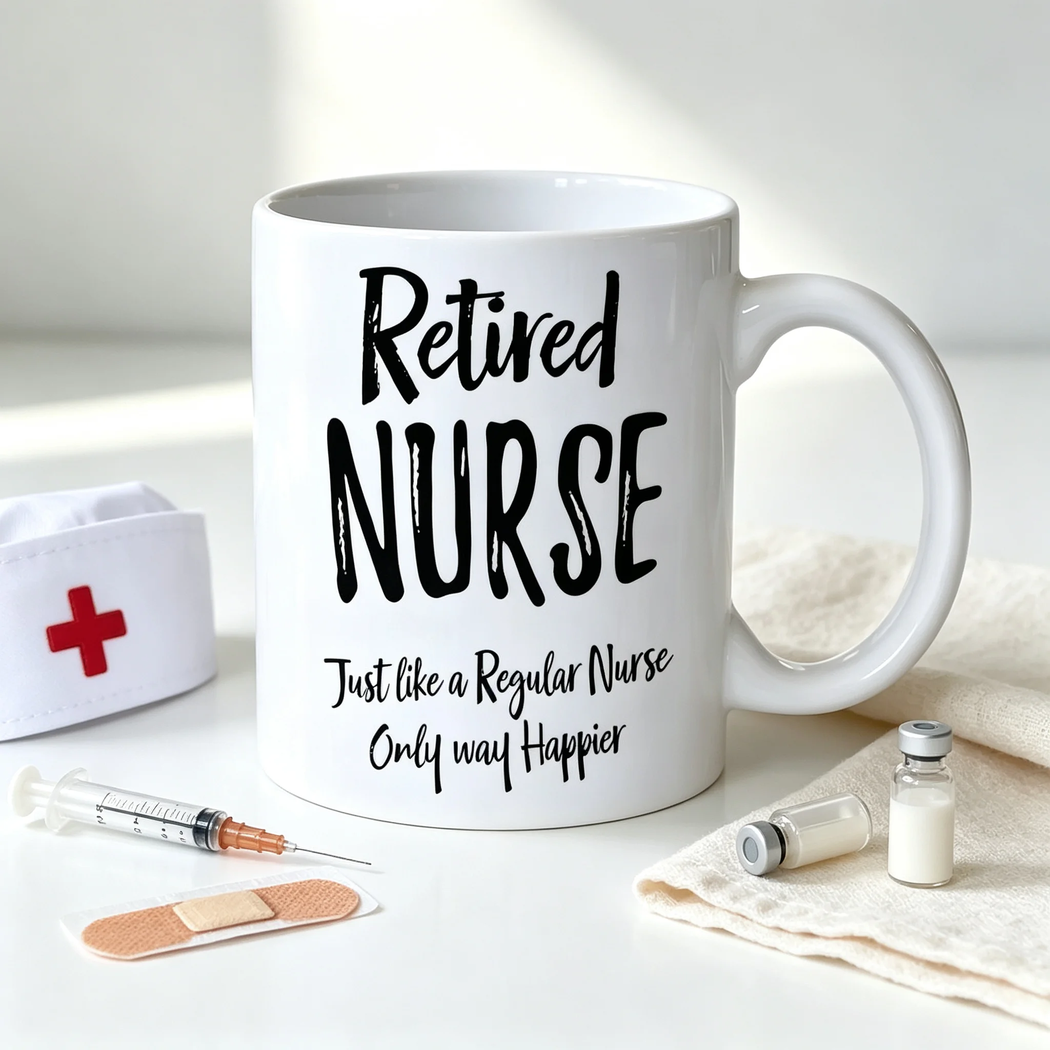 Retired Nurse Coffee Mug, Just Like A Regular Nurse Only Way Happier, Funny Retirement Gift for Nurse
