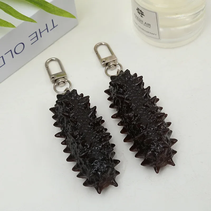 New Fake Sea Cucumber Key Chain Creative Fashion Food Seafood Ornaments Car Bag Pendant Women Jewelry Trinkets Gift Llaveros