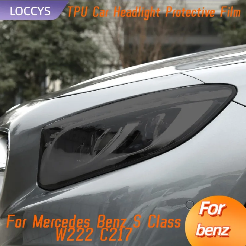 

For Mercedes Benz S Class W222 C217 AMG Car Headlight Taillight Protection Tint Film Smoke Black Transparent TPU Sticker