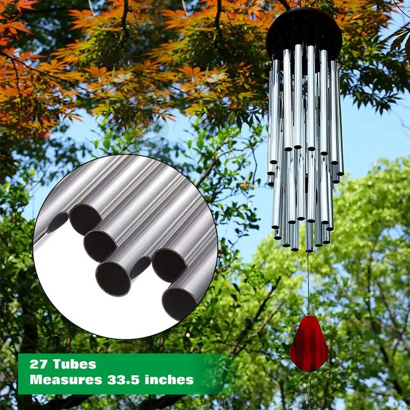 Big Metal Wind Chimes 27 Tube Bells Garden Decoration Pendant Antique Resonant Wind Bells Living Room Bedroom Home Decor 2023