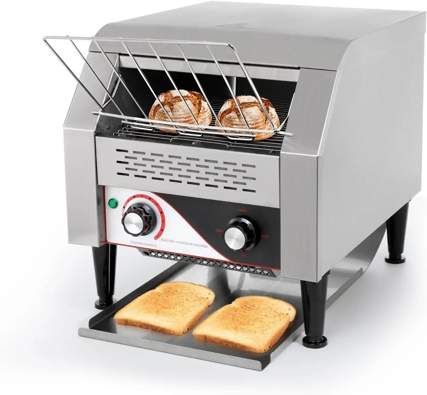 

Commercial Toaster 300 Slices/Hour Stainless Steel Restaurant Toaster Conveyor 2200W Heavy Duty Industrial Conveyor Toasters