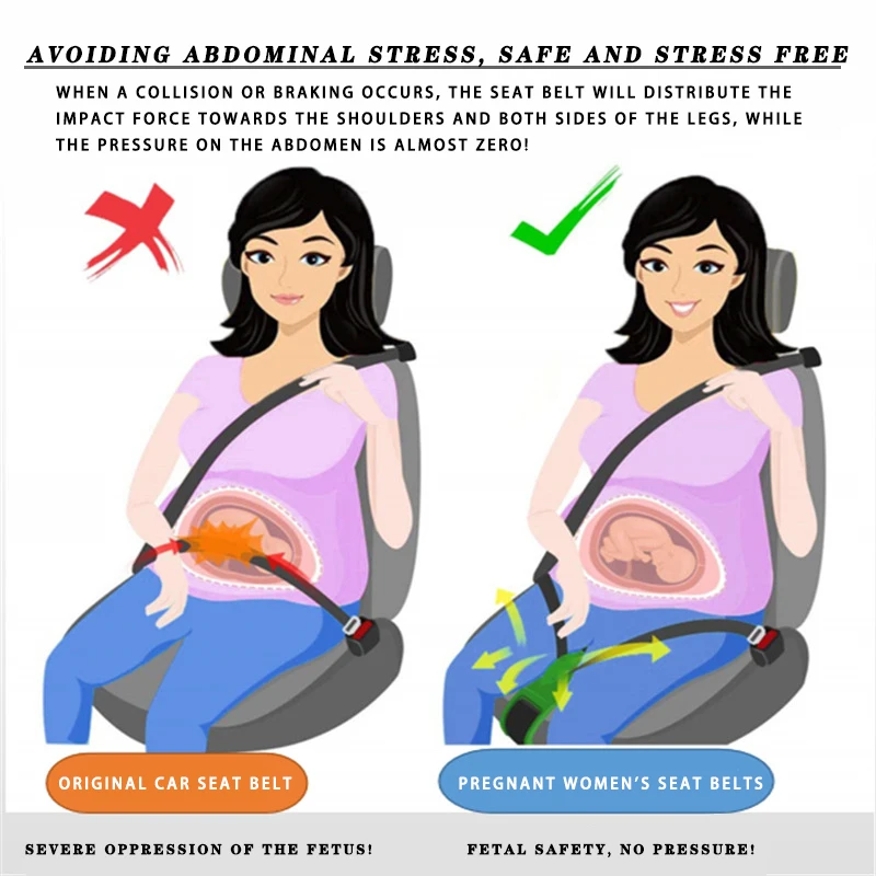 Proteção Cinto de Segurança Automóvel para Grávidas, Cintos de Condução para Abdômen, Conforto e Segurança, Unisex