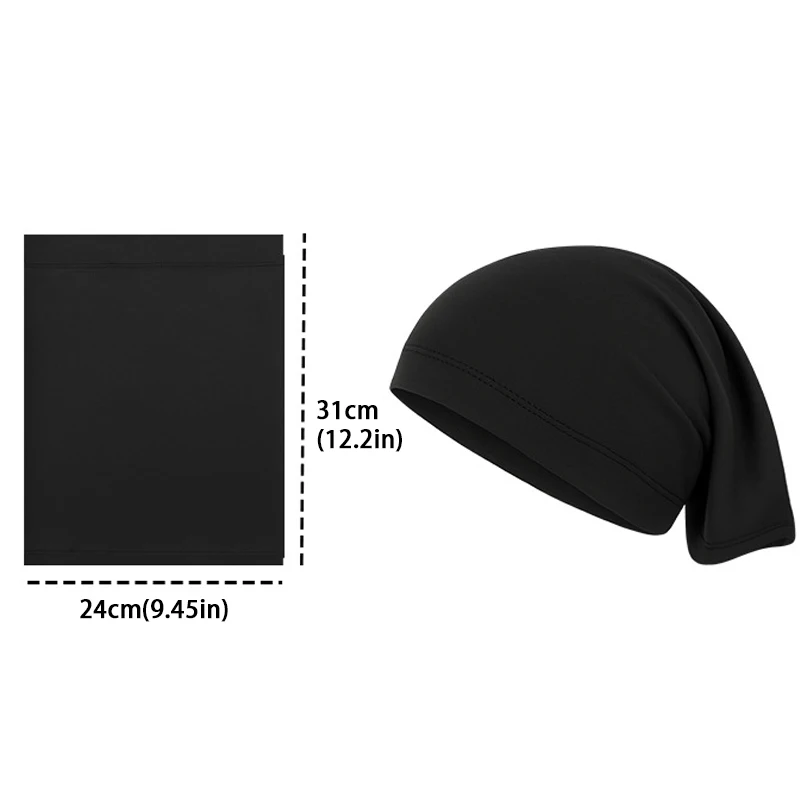 Summer Ice Silk Head Coverings Lightweight Sun Protection Headband Solid Color Moisture-Wicking Quick-Drying UV-Protective Cap