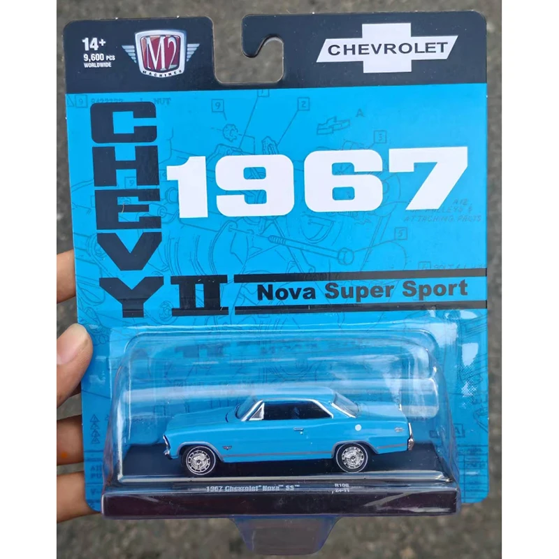 

M2 литой под давлением масштаб 1:64 1967, Nova SS, имитация сплава, модель автомобиля, классический сувенир для взрослых, подарок для хобби и игрушки