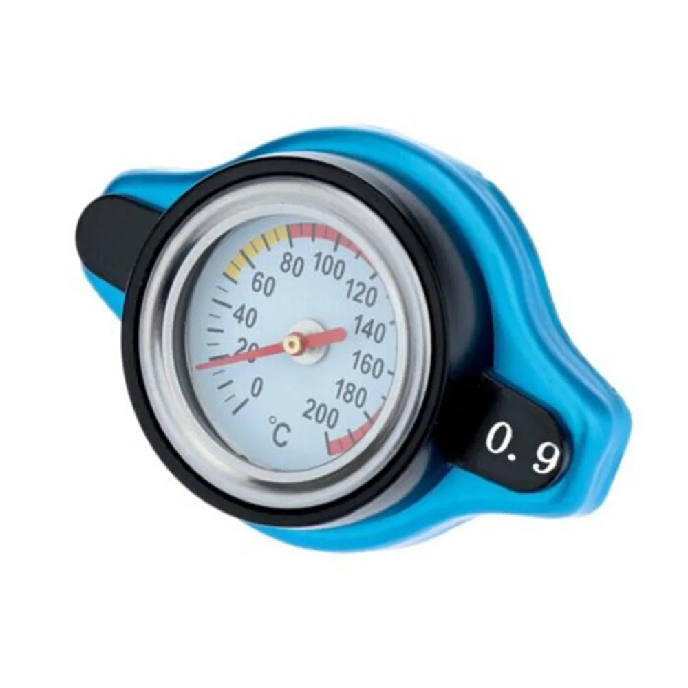 1 Pc Car Thermostatic Radiator Cap Cover+ Water Temp Gauge 0.9BAR Cover Aluminum Alloy Car Accessory Measure Coolant Temperature