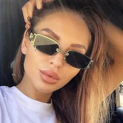 Designer Rectangle Sunglasses Women Men Vintage Casual Sun Glasses Female Male Fashion Mirror Outdoors Shades Oculos De Sol