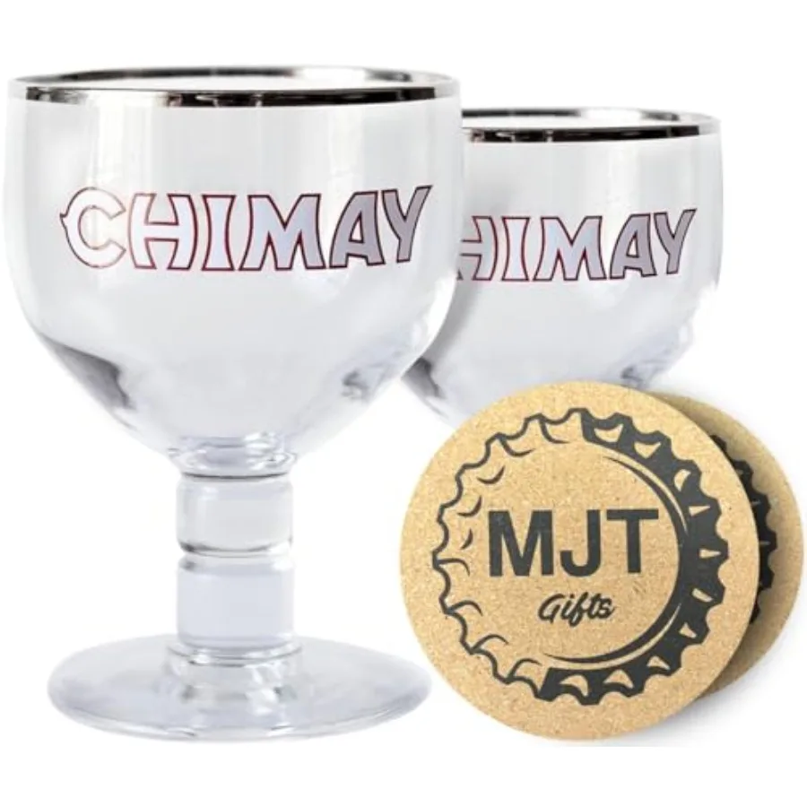 

Немецкие пивные очки Chimay с набором подставок для пива для дома или улицы. Элегантная емкость 0,25 литра, идеально подходит для пива E.