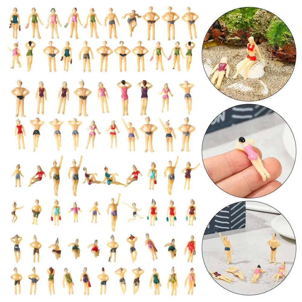 10pcs Different Poses Swimming People Swimming Figures Model Trains Beach Scenery Miniature 1:100/1:150/1:75/1:50 Scale
