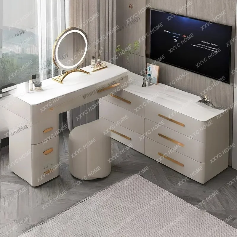Dressing  Vanity Headdresses Cabinets For Living Room Suspended Headband Comfortable Pink Vanity Dressing Table With Mirror