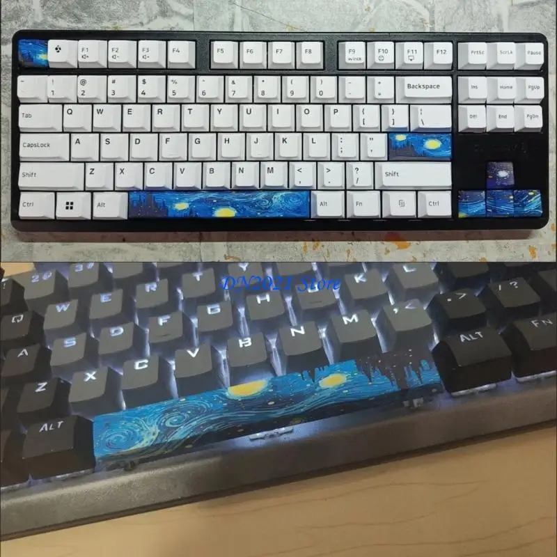 F3KE 8Pcs DIY PBT Keycaps 5Side Dyes-SUB 6.25u Space Bar Original Profile Keycap