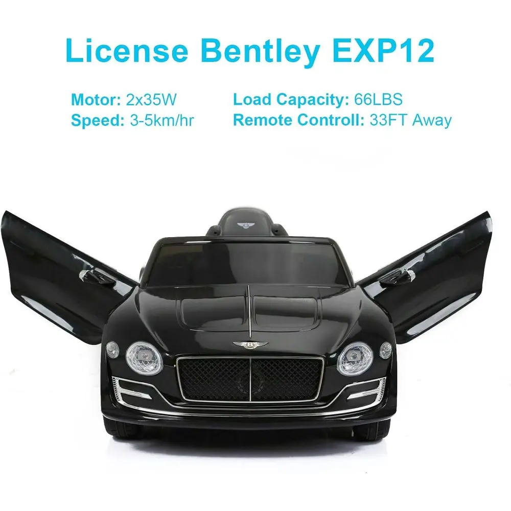 Auto elettrica Bentley da 12 V per bambini con telecomando, auto per bambini EXP12 per guidare un veicolo da giro alimentato a batteria con 4 ruote, Foo
