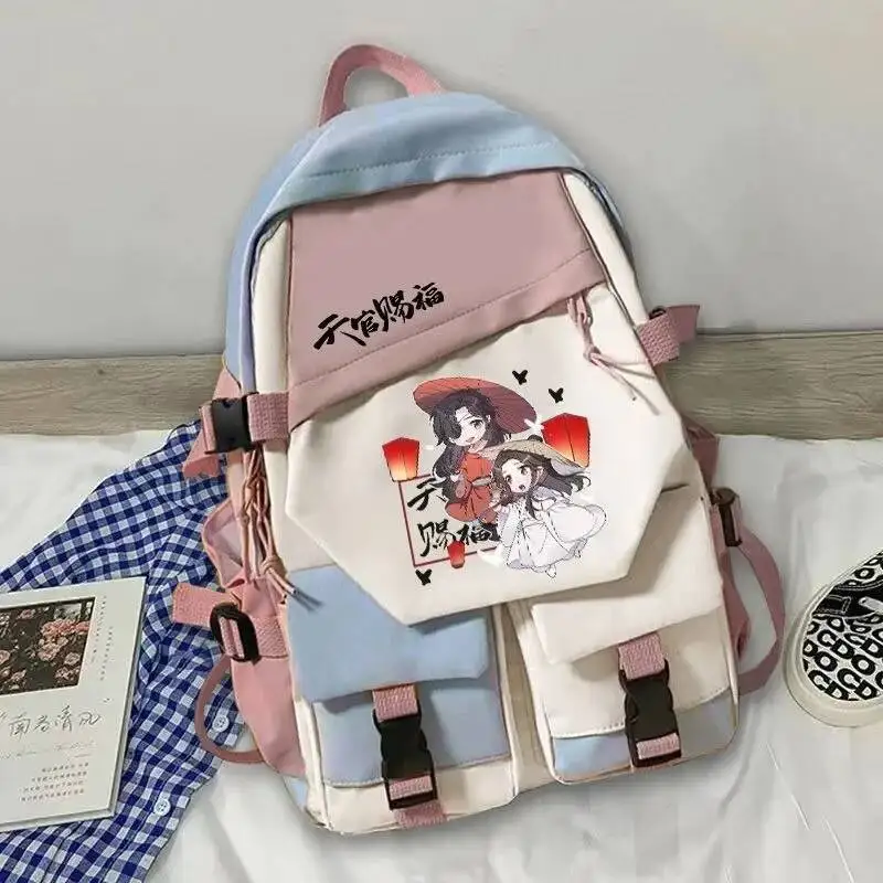 アニメゲーム天国役員祝福学生ティーンスクールバッグ大容量 Mochilas バックパックギフト用