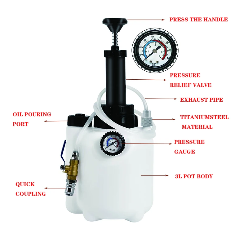 3L Manual Transmission Oil Filling System Hand Pump OR Pneumatic Automatic Gearbox Oil Fluid Pump Tool With Adapters