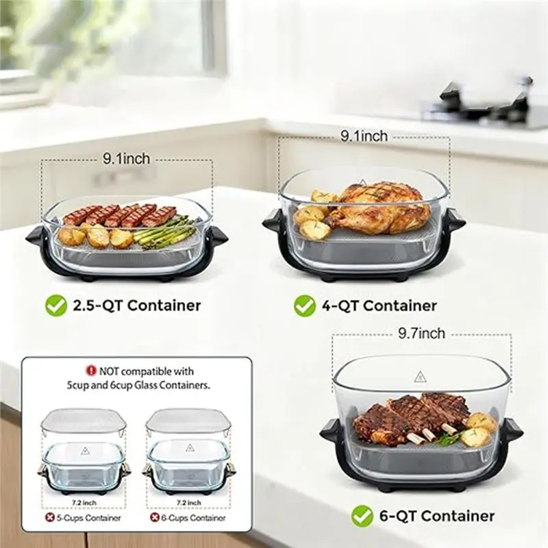 YANA35R 2 Pack Stainless Steel Crisper Tray For Ninja Crispi FN100 And Ninja Crispi Pro AS101, Ninja Crispi Accessories