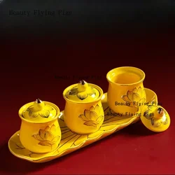 4pcs/lot Chinese Creative Ceramic Water Cup for Buddha Use: Household Lotus Bodhisattva Water Cup in Front of Buddha Feng Shui