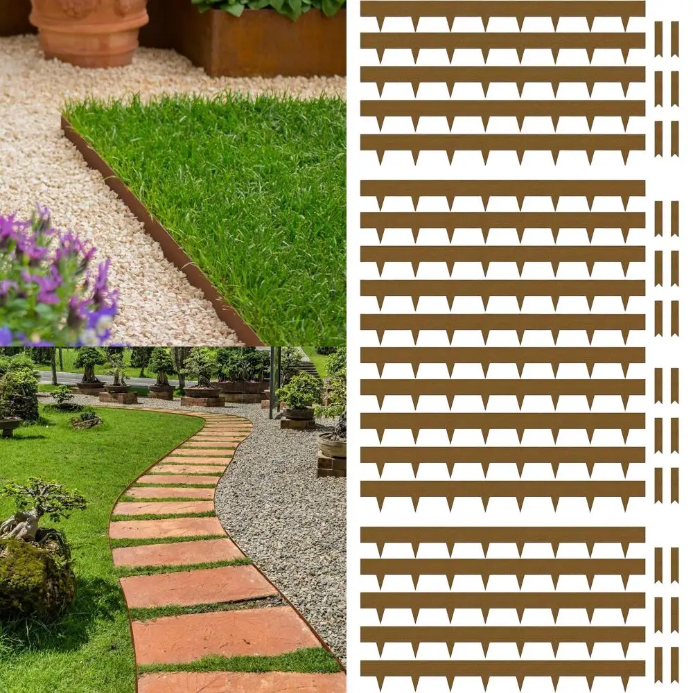 

Набор из 10 шт., гибкая стальная окантовка для газона высотой 5 дюймов с 11 зажимами для разделителя дворовой дорожки, длина 33 фута