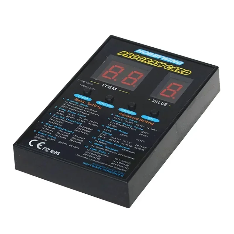 Hobbywing RC Car 120A Program Card LED Program Box 2C 86020010 Programm Card for XERUN and EZRUN Series Car Brushless ESC