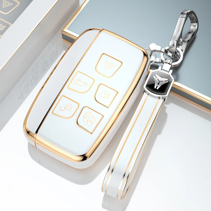 

For Land Rover Range Rover Sport Evoque Freelander Velar Discovery 4 Jaguar XE XJ XF Guitar TPU Car Remote Key Case Cover Shell