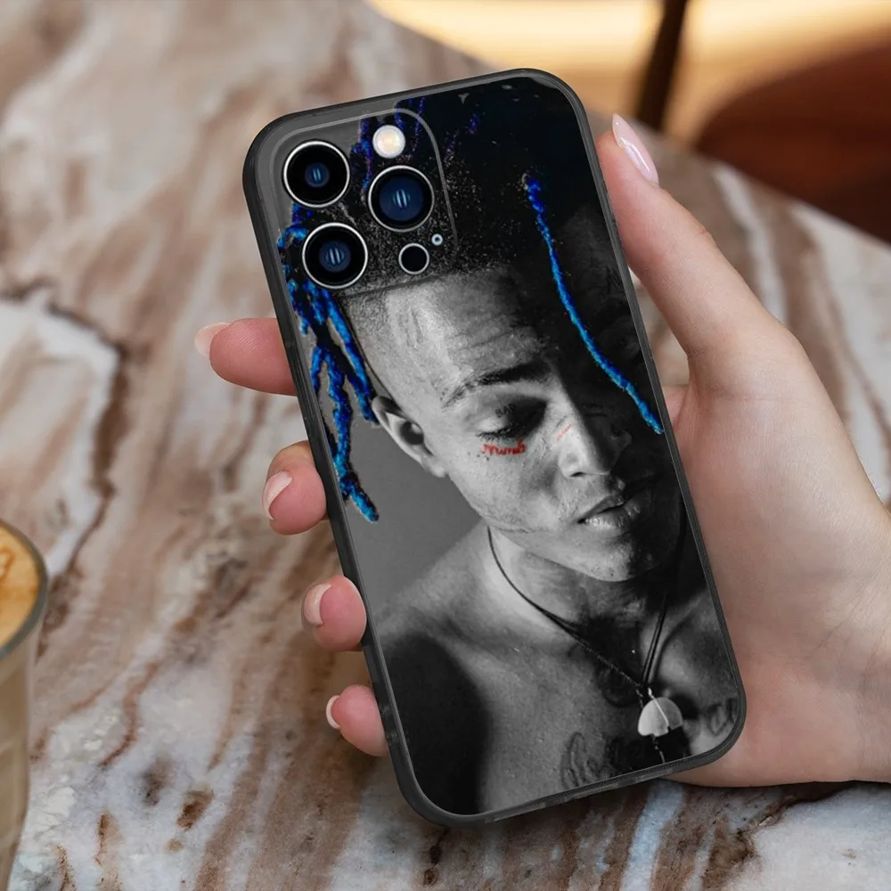 Rapper X-Xxxtentacion Phone Case For iPhone 16,15,14,13,12,11,Pro,X,XS,Max,XR,Plus,Mini Silicone Black Shockproof TPU