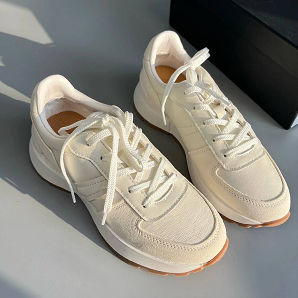 

Withered Fashion Sneakers Women Shoes Women For 2024 Genuine Leather Comfortable Casual Vulcanized