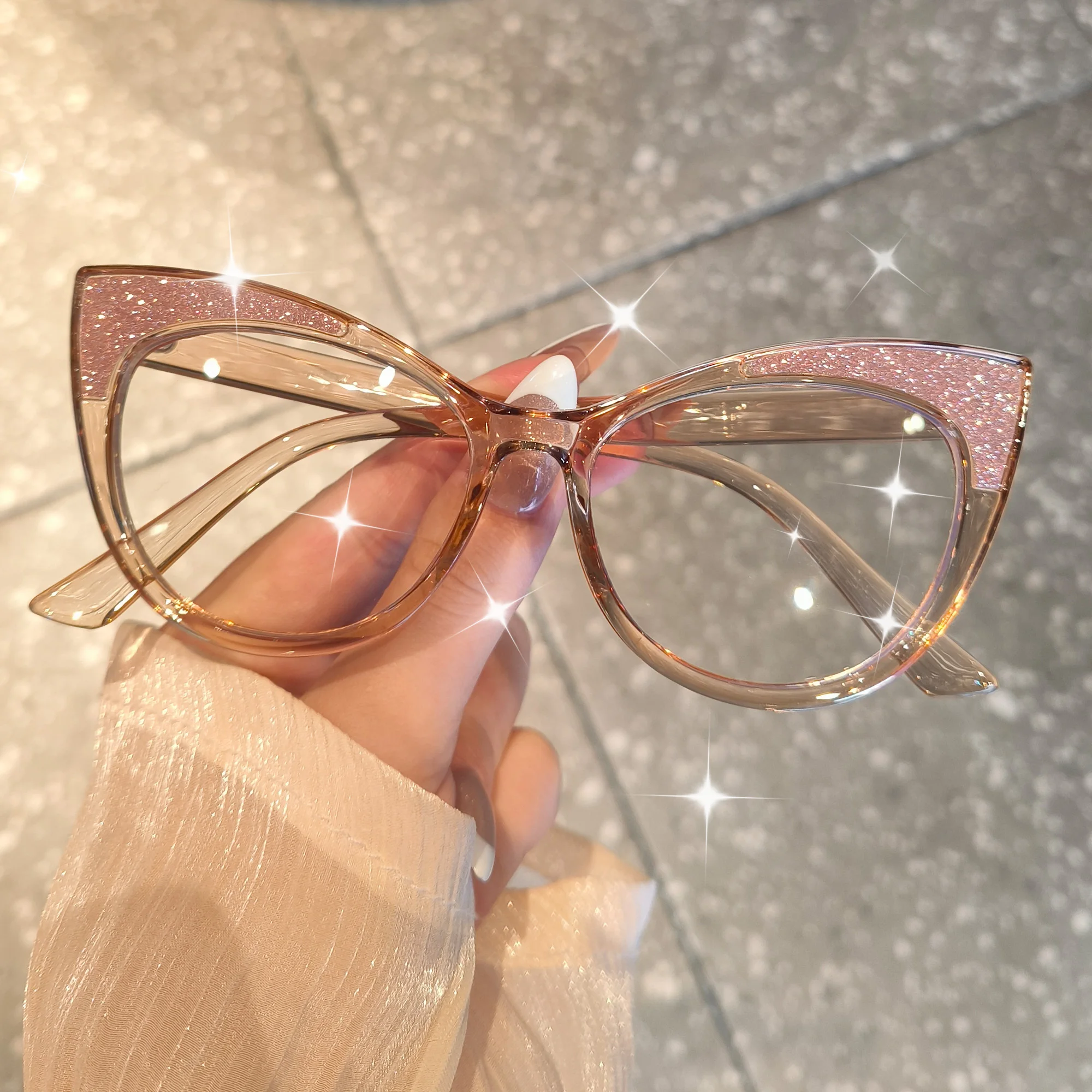 Trendiger Katzenaugen-Brillenrahmen, geeignet für Büro, Netz, Handy, TV-Nutzung, perfekte Geschenke für alltägliche stilvolle Accessoires – Detail 2