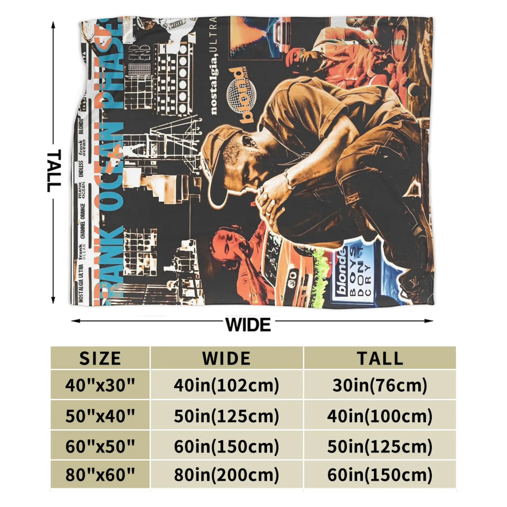 فرانك أوشن كول موسيقى المغني البطانيات نزهة الفانيلا رمي بطانية لغرفة النوم تصميم ناعم جودة المفرش هدية عيد ميلاد #6