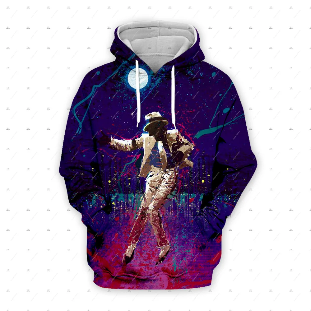 Nueva Sudadera con Capucha Unisex de Moda, Estilo Retro Vintage, con Estampado 3D de Michael Jackson, Cantante y Músico Legendario del Pop, Q8