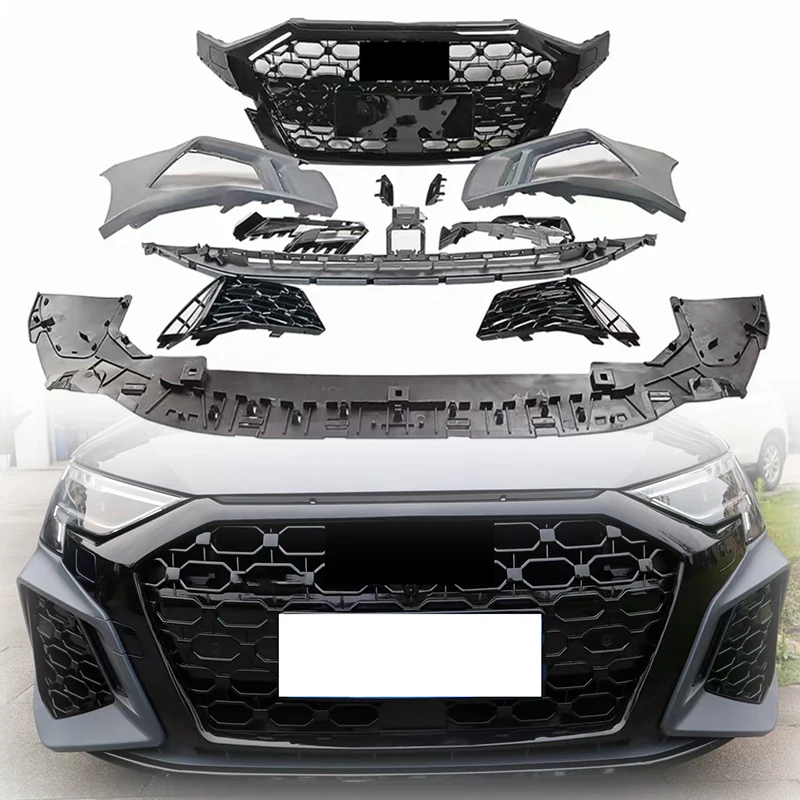 

Good Quality Auto Parts Body Kit Upgrade Front Bumper with Grille for A3 S3 to RS3 Style 2021-2024