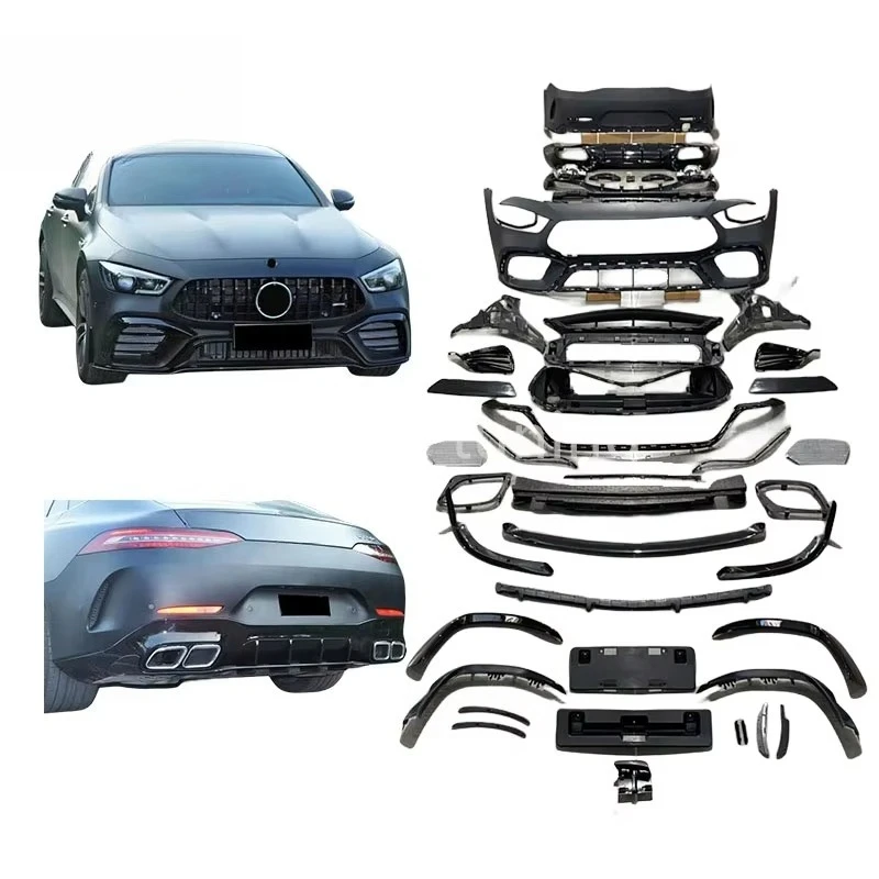 New Upgrade Facelift Gt 63s Design Car Bumper Bodykit with Clips for 2018-2019 AMGS GT Clip-On Priming Paint