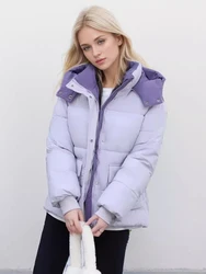 Women Korean Cotton Padded Jacket Winter Thick Hooded Puffer Jackets Female Casual Streetwear Short Parkas Mujer Outwear