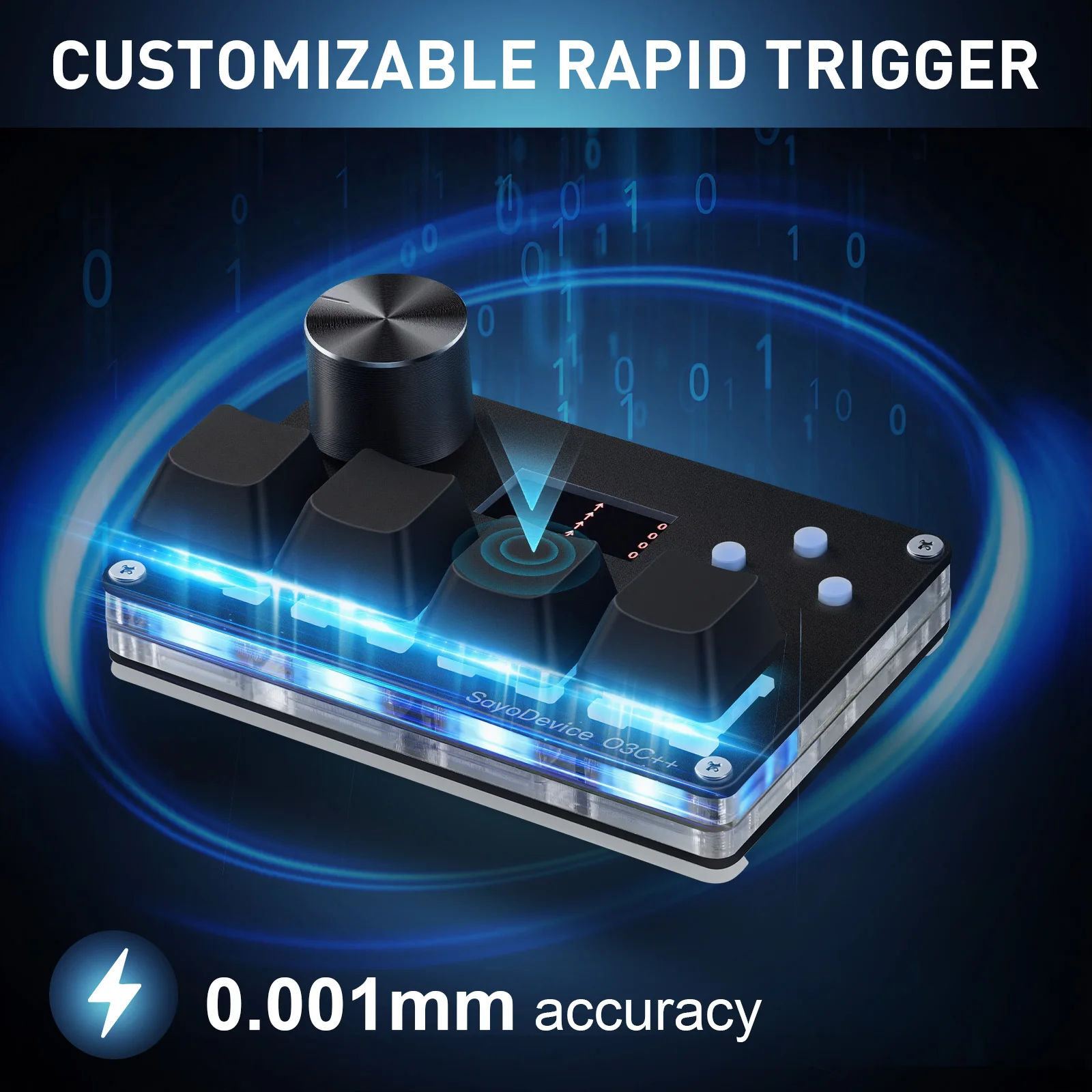 SayoDevice O3C++ Rapid Trigger Gateron Jade Pro Magnetic Switch Mini Music Game Keyboard Customized Key Set For Geometry Dash